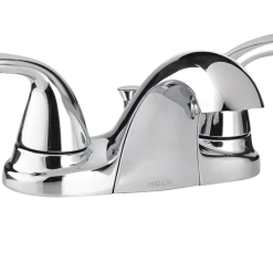 Moen® Adler Double Handle Low Arc 4-in Centerset Bathroom Sink Faucet, WaterSense® Certified, Chrome