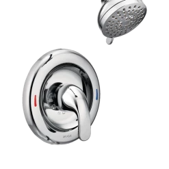 Moen® Adler Single Handle Round Wall Mount 1-Spray Bathtub & Shower Trim Kit, Chrome