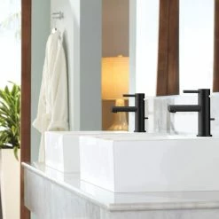 Moen® Align Single Handle Single Hole Bathroom Sink Faucet, Matte Black -Moen's Home Comforts moen align 1 handle 1 hole lavatory faucet matte black 8c012092 1541 4349 9516 e53154729edc