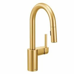 Moen® Align Single Handle High Arc Pull Down Sprayer Bar Faucet, Brushed Gold