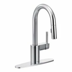 Moen® Align Single Handle High Arc Pull Down Sprayer Kitchen Faucet With Power Clean, Chrome