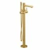 Moen® Align Single Handle Freestanding Bathtub Filler Faucet With Hand Shower, Brushed Gold