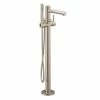 Moen® Align Single Handle Freestanding Bathtub Filler Faucet With Hand Shower, Brushed Nickel
