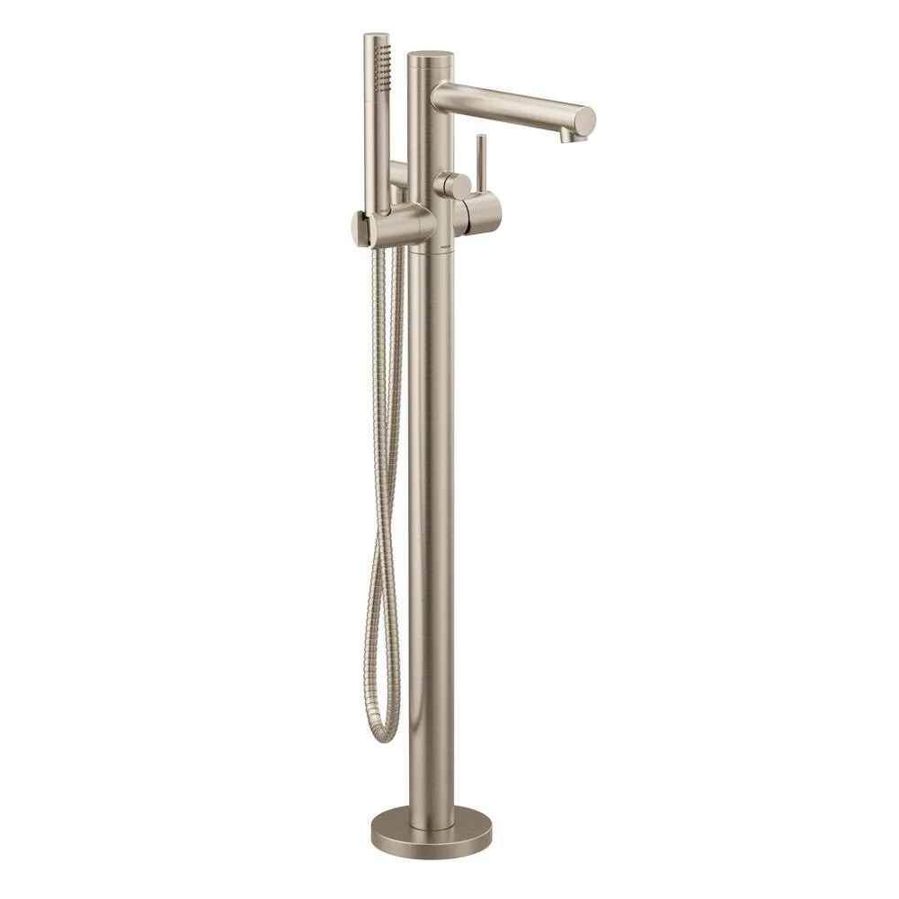 Moen® Align Single Handle Freestanding Bathtub Filler Faucet With Hand Shower, Brushed Nickel 1 Moen® Align Single Handle Freestanding Bathtub Filler Faucet With Hand Shower, Brushed Nickel
