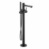 Moen® Align Single Handle Freestanding Bathtub Filler Faucet With Hand Shower, Matte Black