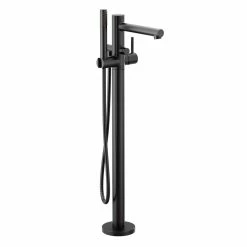 Moen® Align Single Handle Freestanding Bathtub Filler Faucet With Hand Shower, Matte Black