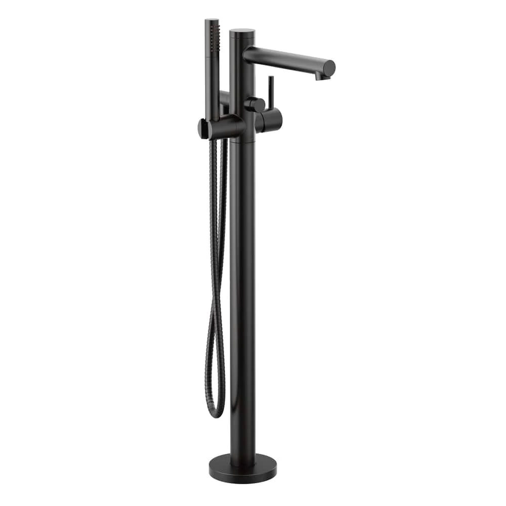 Moen® Align Single Handle Freestanding Bathtub Filler Faucet With Hand Shower, Matte Black 1 Moen® Align Single Handle Freestanding Bathtub Filler Faucet With Hand Shower, Matte Black