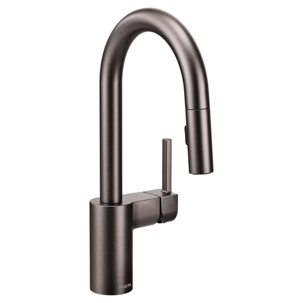 Moen® Align Single Handle High Arc Pull Down Spot-Resist Sprayer Kitchen Faucet With Power Clean, Black Stainless Steel 1 Moen® Align Single Handle High Arc Pull Down Spot-Resist Sprayer Kitchen Faucet With Power Clean, Black Stainless Steel