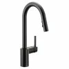 Moen® Align Single Handle High Arc Modern Pull Down Sprayer Kitchen Faucet With Power Clean, Matte Black