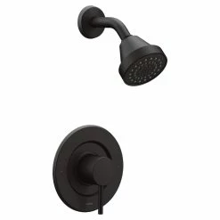 Moen Align Posi-Temp Pressure Balancing Modern Shower Trim Kit, Valve Required, Matte Black