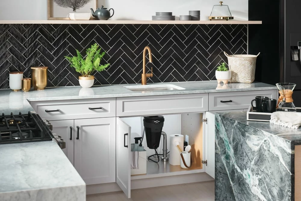 Moen® Align Single Handle High Arc Pull Down Sprayer Kitchen Faucet, Brushed Gold 3 Moen® Align Single Handle High Arc Pull Down Sprayer Kitchen Faucet, Brushed Gold - Image 3