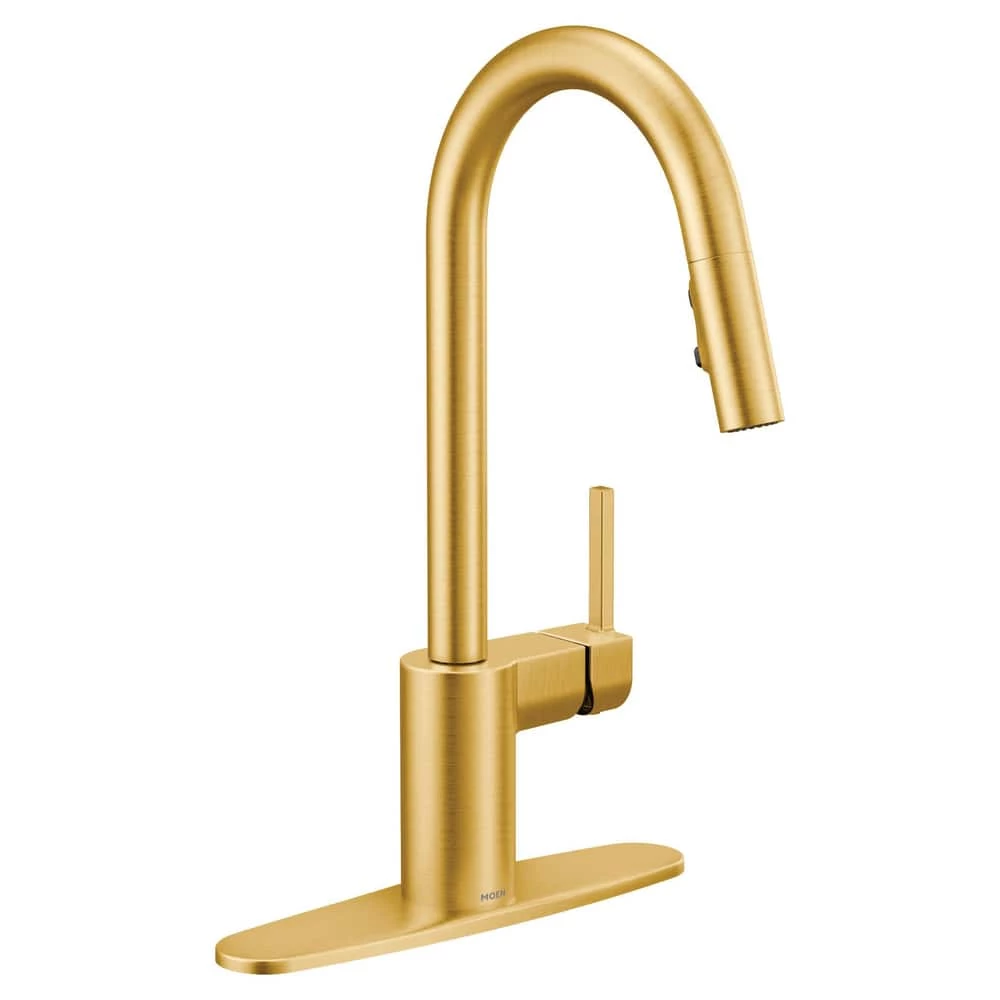 Moen® Align Single Handle High Arc Pull Down Sprayer Kitchen Faucet, Brushed Gold 1 Moen® Align Single Handle High Arc Pull Down Sprayer Kitchen Faucet, Brushed Gold