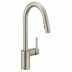 Moen® Align Single Handle Modern Pull Down Sprayer Kitchen Faucet With Reflex & Power Clean, Stainless Steel