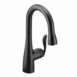Moen® Arbor Single Handle High Arc Pull Down Sprayer Kitchen Faucet With Reflex & Power Clean, Matte Black