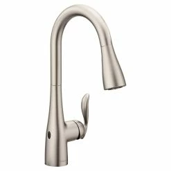 Moen® Arbor Single Handle Touchless Pull Down Spot-Resist Sprayer Kitchen Faucet With MotionSense & Power Clean, Stainless Steel