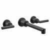 Moen Arris Two-Handle Wall Mount Bathroom Faucet Trim (Valve Required), Matte Black