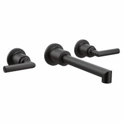 Moen Arris Two-Handle Wall Mount Bathroom Faucet Trim (Valve Required), Matte Black