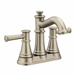 Moen® Belfield Double Handle 4-in Centerset Bathroom Sink Faucet, WaterSense® Certified, Brushed Nickel