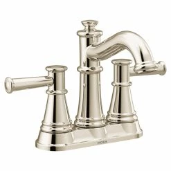 Moen® Belfield Double Handle High Arc 4-in Centerset Bathroom Sink Faucet, WaterSense® Certified, Nickel