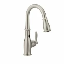 Moen® Brantford Single Handle High Arc Touchless Pull Down Spot-Resist Sprayer Kitchen Faucet With MotionSense & Power Clean, Stainless Steel