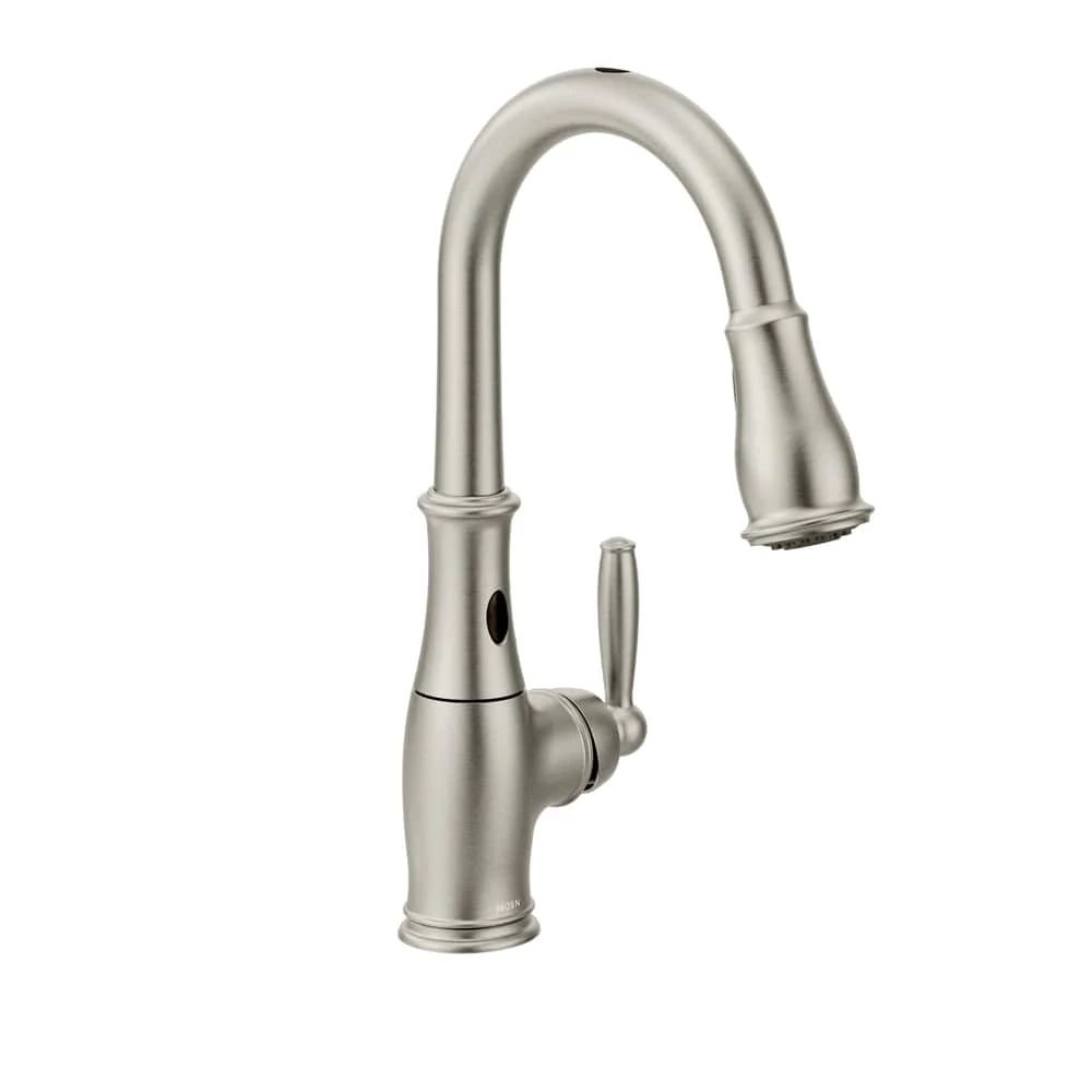Moen® Brantford Single Handle High Arc Touchless Pull Down Spot-Resist Sprayer Kitchen Faucet With MotionSense & Power Clean, Stainless Steel 1 Moen® Brantford Single Handle High Arc Touchless Pull Down Spot-Resist Sprayer Kitchen Faucet With MotionSense & Power Clean, Stainless Steel