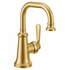 Moen Colinet One-Handle Single Hole Traditional Bathroom Sink Faucet, Brushed Gold
