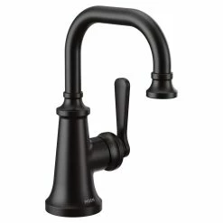 Moen Colinet One-Handle Single Hole Traditional Bathroom Sink Faucet, Matte Black