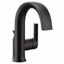 Moen® Doux Single Handle Single Hole Bathroom Sink Faucet, WaterSense® Certified, Matte Black