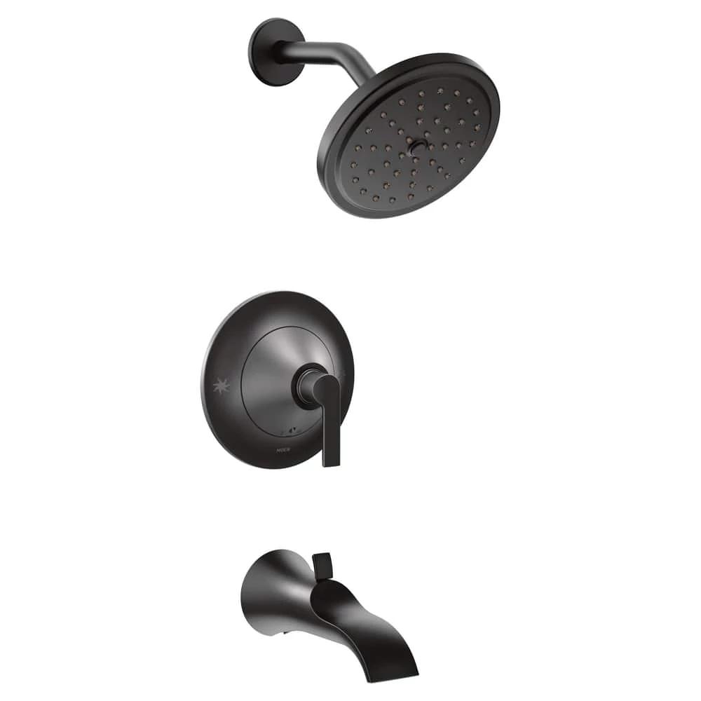 Moen Doux Posi-Temp Pressure Balancing Tub & Eco-Performance Shower Trim Kit, Valve Required, Matte Black 1 Moen Doux Posi-Temp Pressure Balancing Tub & Eco-Performance Shower Trim Kit, Valve Required, Matte Black
