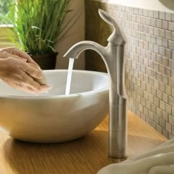 Moen® Eva Single Handle High Arc Single Hole Bathroom Sink Faucet, WaterSense® Certified, Brushed Gold -Moen's Home Comforts moen eva 1 handle 1 hole lavatory faucet brushed nickel 4182218e b26b 49d2 9550 52abd6df73c9