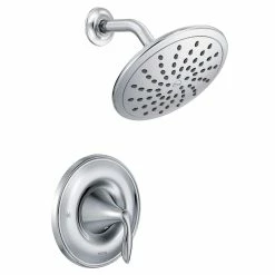 Moen EVA 1-Handle Posi-Temp Shower Trim With Rainshower Shower Head, Valve Required, Chrome