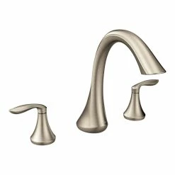 Moen EVA Two Handle Deck Mount Roman Tub Faucet Trim Kit, Valve Required, Brushed Nickel