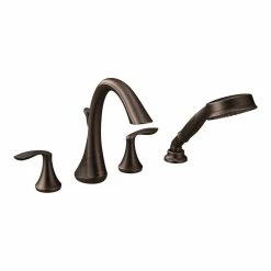 Moen EVA 2-Handle High Arc Roman Tub Faucet & Handshower Without Valve, Oil Rubbed Bronze