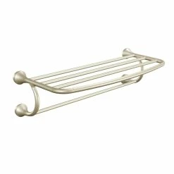 Moen EVA Wide Towel Shelf With Towel Bar, Brushed Nickel, 24-in