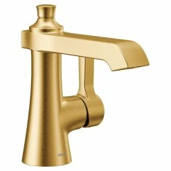 Moen® Flara Single Handle High Arc Single Hole Bathroom Sink Faucet, Brushed Gold
