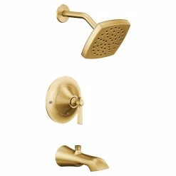 Moen Flara Posi-Temp Pressure Balancing Tub & Shower Trim Kit, Valve Required, Brushed Gold