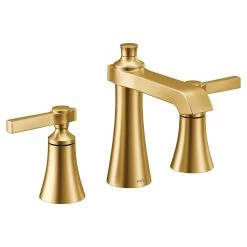 Moen Flara Two-Handle Widespread Lever Handle Bathroom Faucet Trim Kit (Valve Required), Brushed Gold