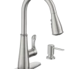 Moen® Hadley Single Handle Pull Down Kitchen Faucet & Soap Dispenser, Brushed Nickel