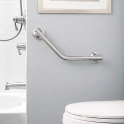 Moen® Home Care Angled Safety Bathroom Grab Bar With Grip Pad, Brushed Nickel, 1.25x16-in 12 Moen® Home Care Angled Safety Bathroom Grab Bar With Grip Pad, Brushed Nickel, 1.25x16-in -Moen's Home Comforts moen home care 16 angled grab bar fd3ae644 c5b7 4cba 87a9 1d08395ad006