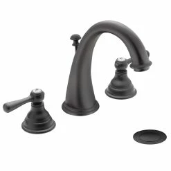 Moen Kingsley Two-Handle High-Arc Widespread Bathroom Faucet (Valve Required), Wrought Iron