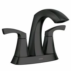 Moen Lindor Two-Handle High Arc Bathroom Faucet, Matte Black