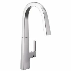 Moen® Nio Single Handle High Arc Pull Down Sprayer Kitchen Faucet With Power Clean, Chrome