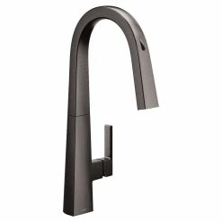 Moen0636194P Nio Smart Pulldown Kitchen Faucet, Black Stainless Steel