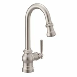 Moen® Paterson Single Handle Pull Down Sprayer Kitchen Faucet With Power Clean, Stainless Steel