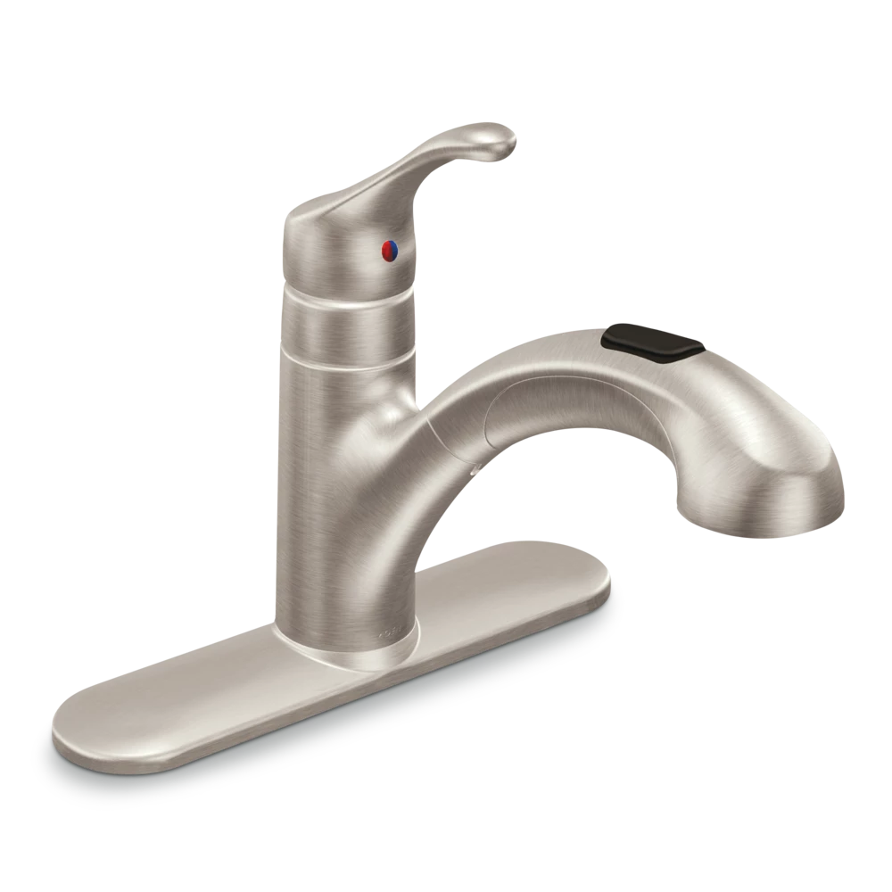 Moen® Renzo Single Handle Low Arc Pull Out Kitchen Faucet, Chrome 1 Moen® Renzo Single Handle Low Arc Pull Out Kitchen Faucet, Chrome