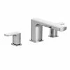 Moen Rizon 2-Handle Deck Mount Modern Roman Tub Faucet Trim, Valve Required, Chrome