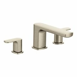 Moen Rizon 2-Handle Deck Mount Modern Roman Tub Faucet Trim, Valve Required, Brushed Nickel