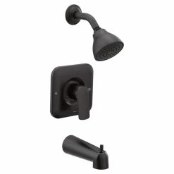 Moen Rizon Posi-Temp Tub/Shower Trim, Valve Required, 2.5 GPM Flow Rate, Matte Black
