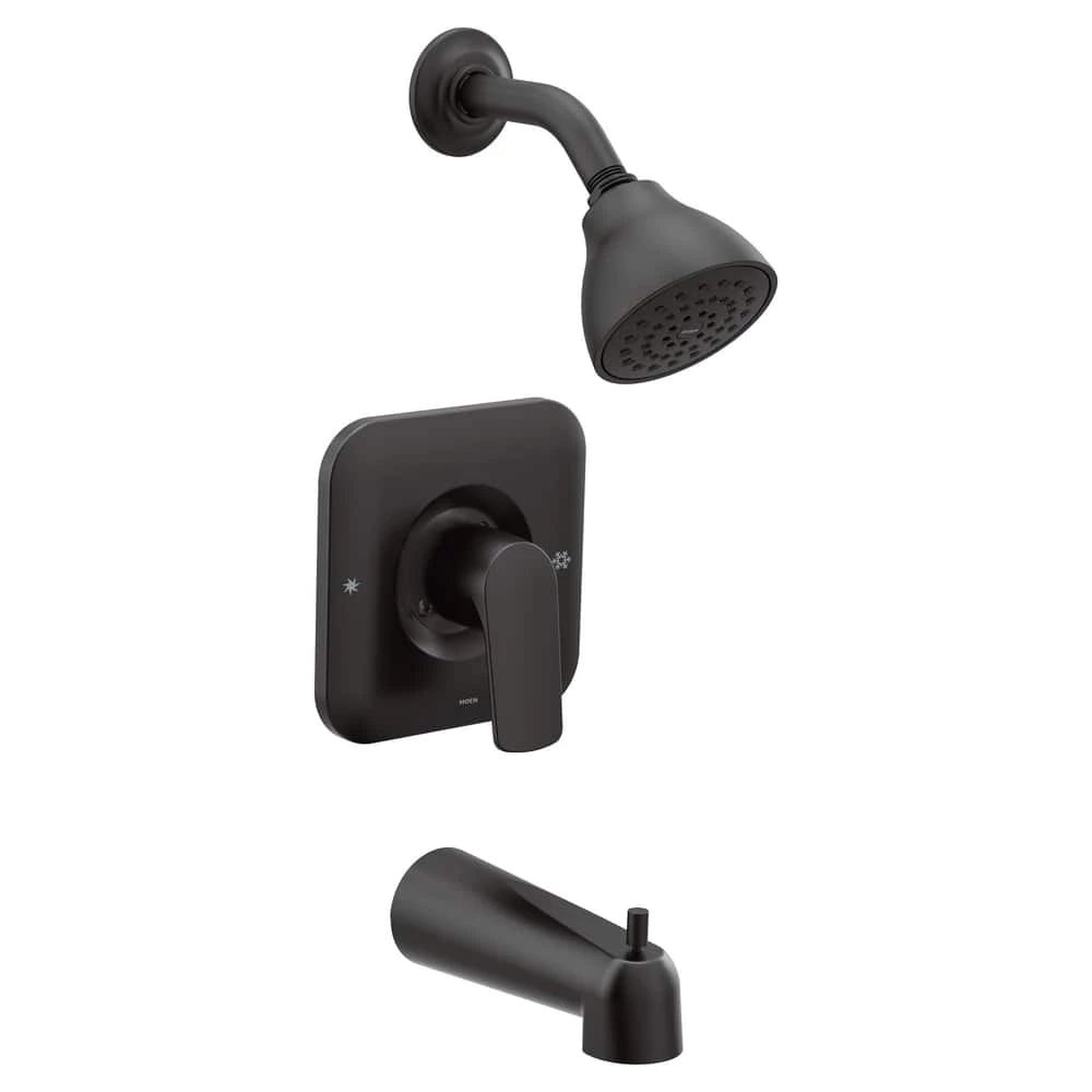 Moen Rizon Posi-Temp Tub/Shower Trim, Valve Required, 2.5 GPM Flow Rate, Matte Black 1 Moen Rizon Posi-Temp Tub/Shower Trim, Valve Required, 2.5 GPM Flow Rate, Matte Black