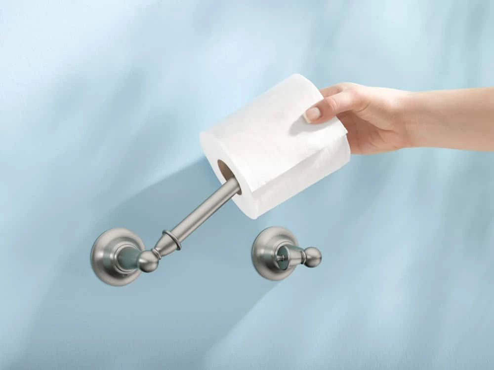 Moen® Sage Pivoting Bathroom Toilet Paper Holder, Brushed Nickel 2 Moen® Sage Pivoting Bathroom Toilet Paper Holder, Brushed Nickel - Image 2